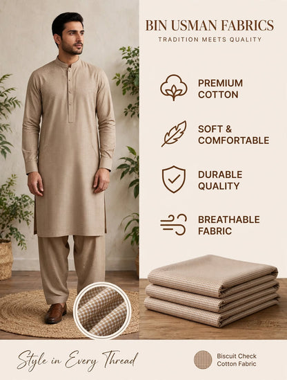 Biscuit Cotton Khaddar Fabrics