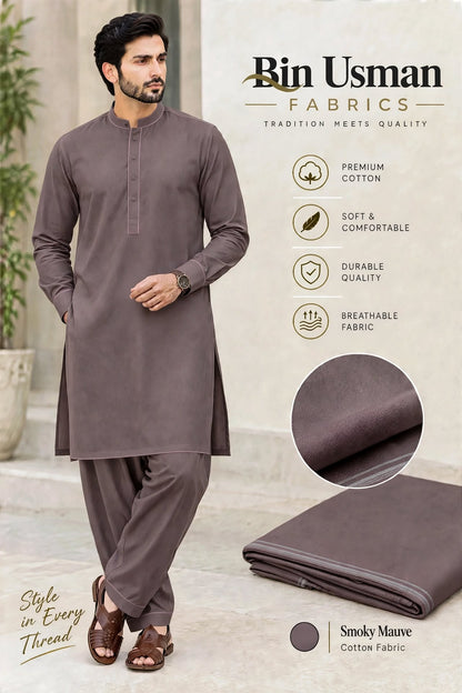 Smoky Mauva Cotton Khaddar Fabrics