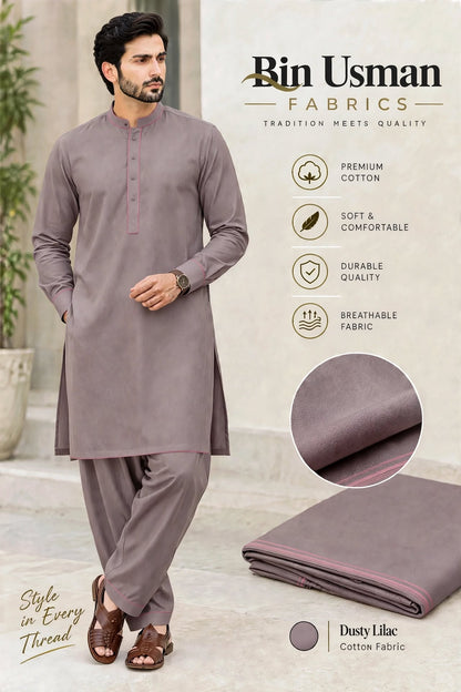 Dusty Lilac Cotton Khaddar Fabrics