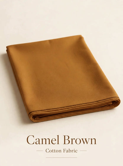 Camel Brown Cotton Khaddar fabrics